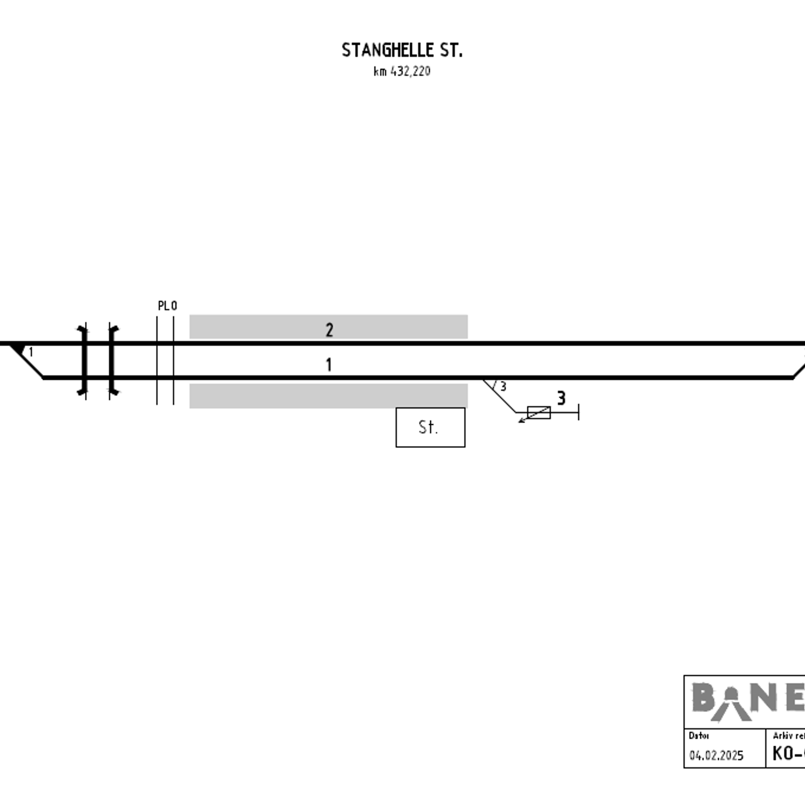 Track plan Stanghelle station