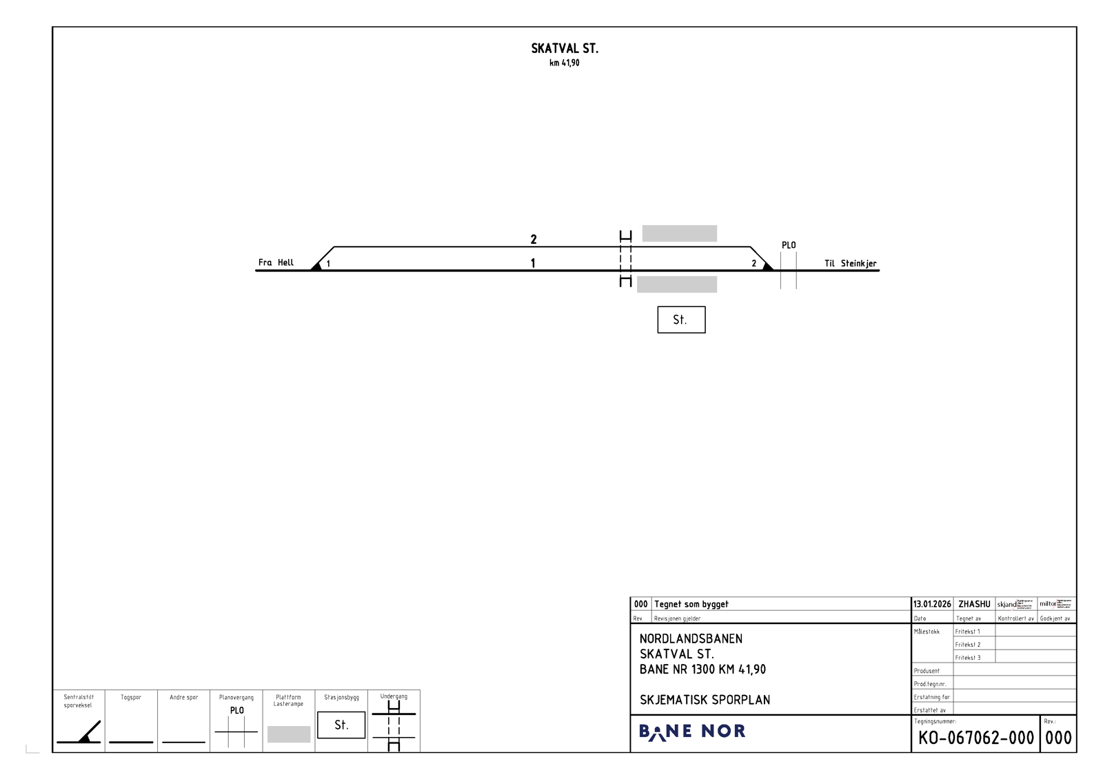 Track plan for Skatval station.