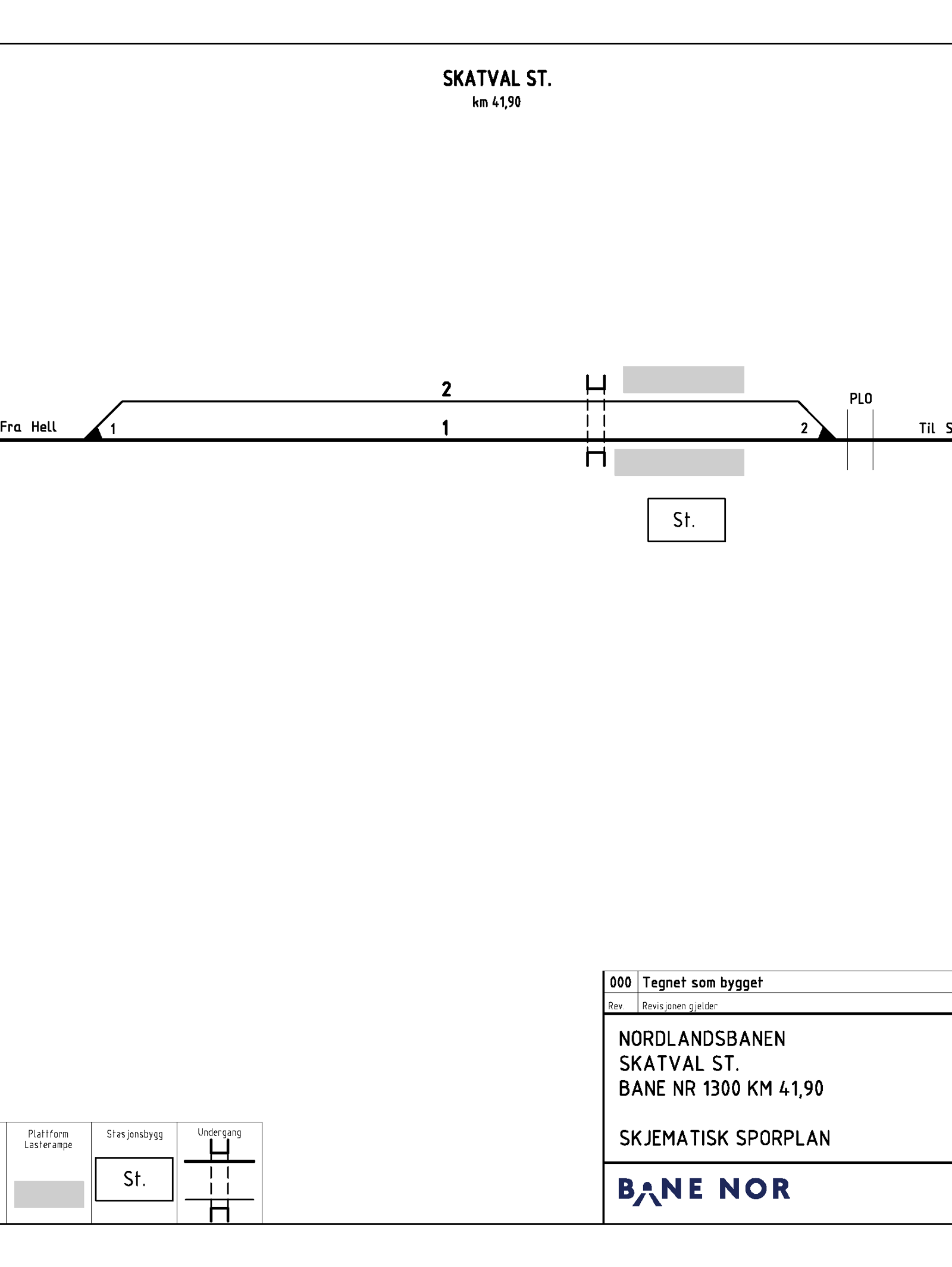 Sporplan for Skatval stasjon.