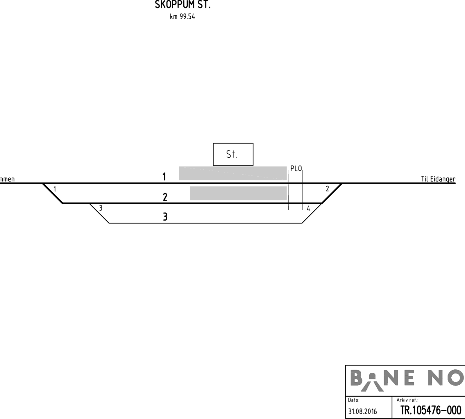 Track plan Skoppum station