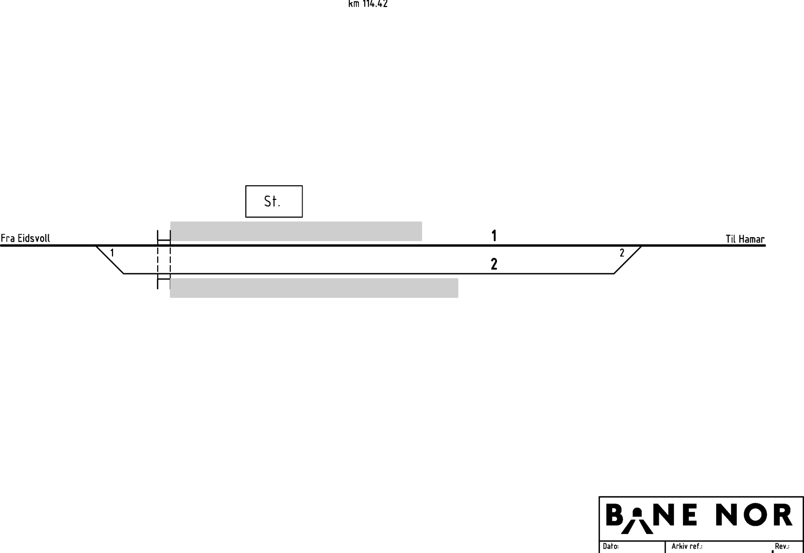 Track plan Stange station