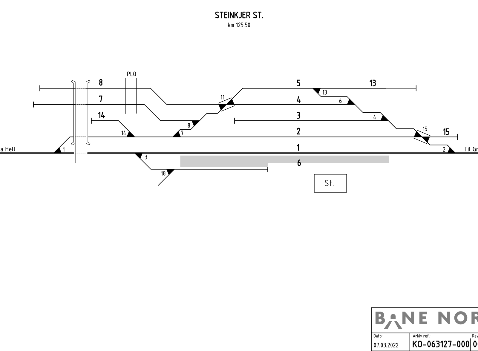 Track plan Steinkjer station