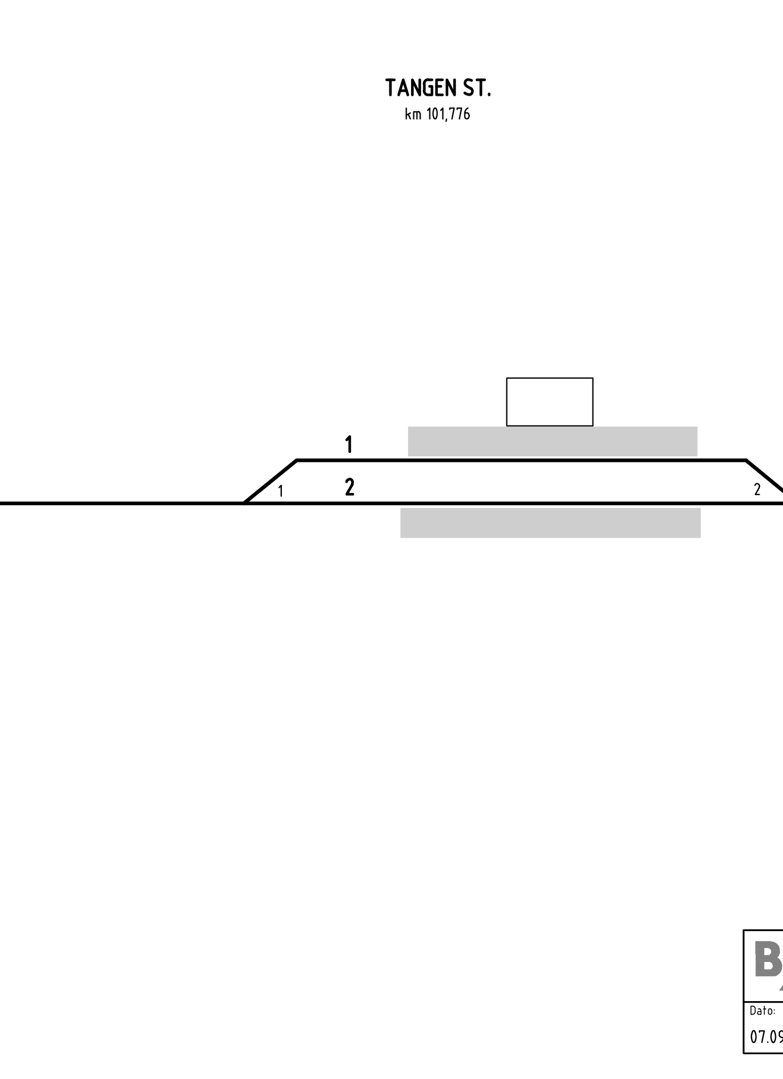 Track plan for Tangen stasjon