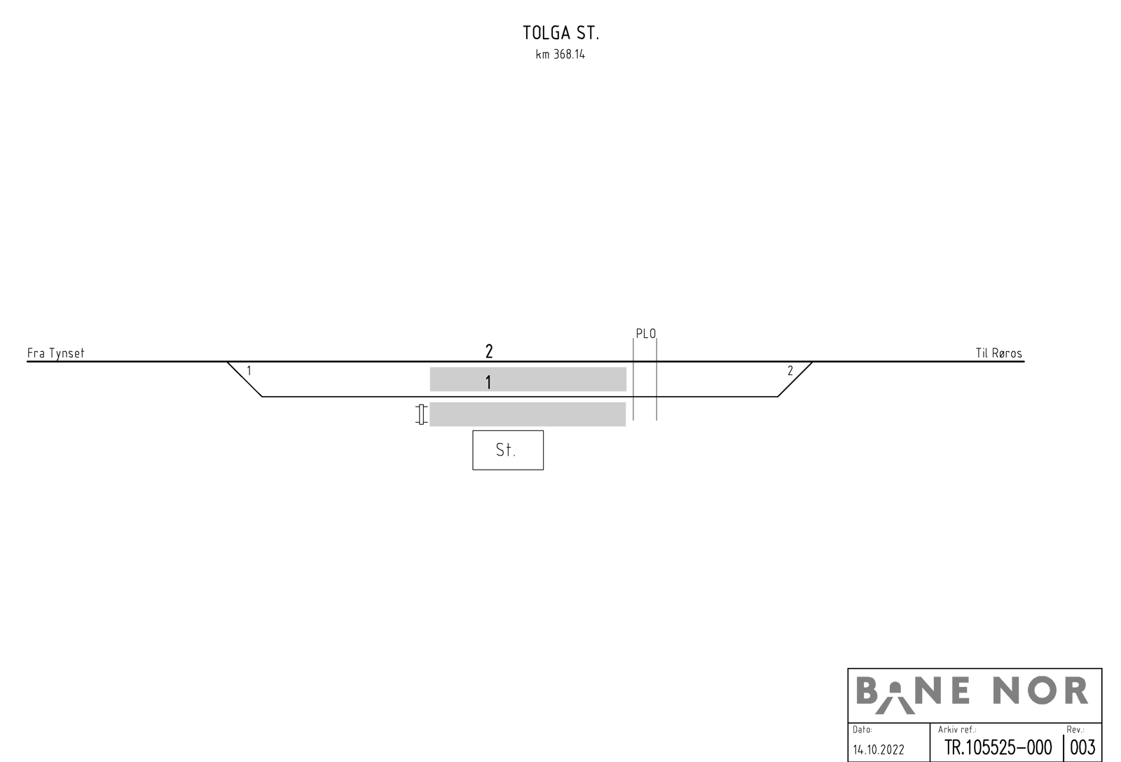 Sporplan Tolga stasjon