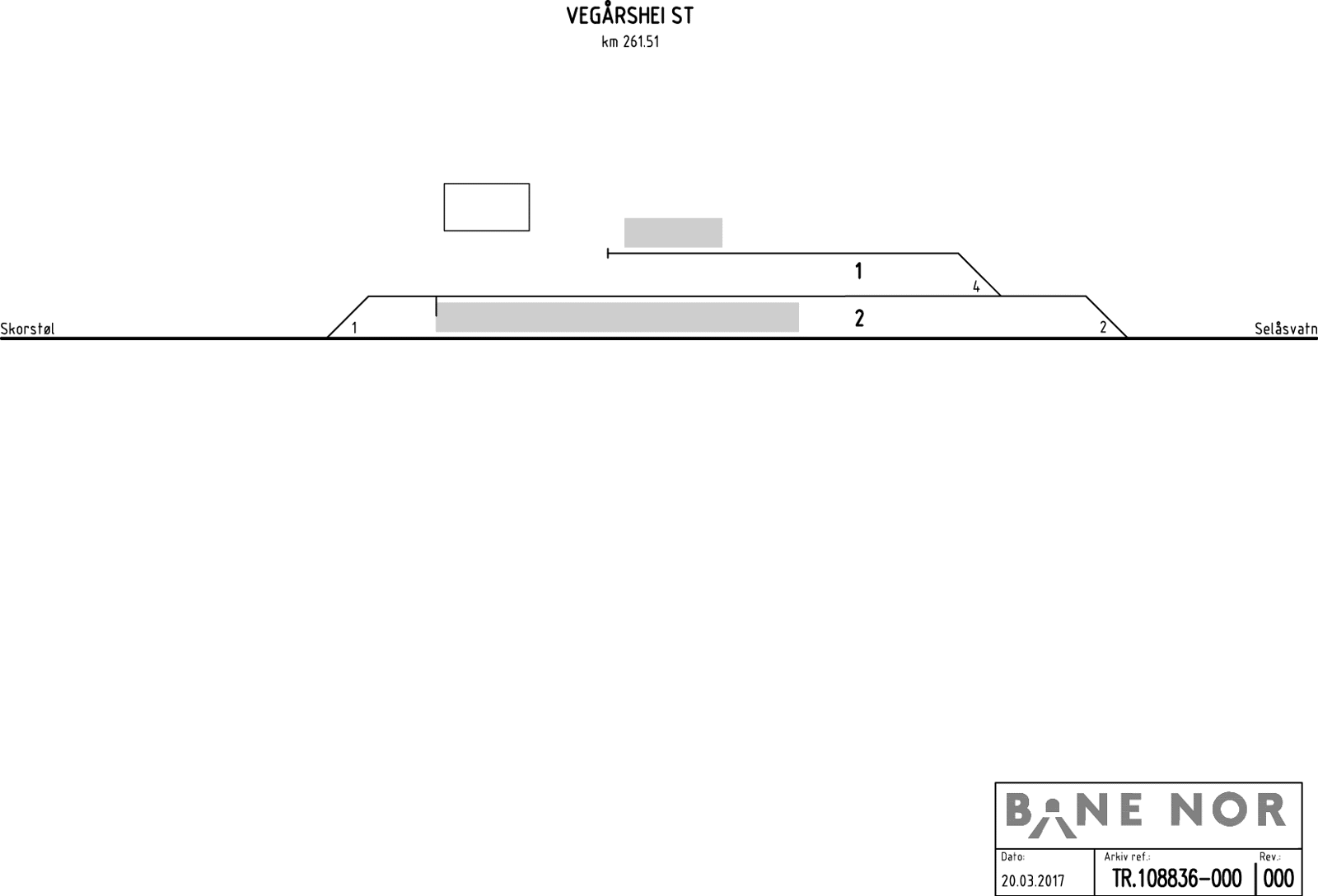 Sporplan Vegårshei stasjon