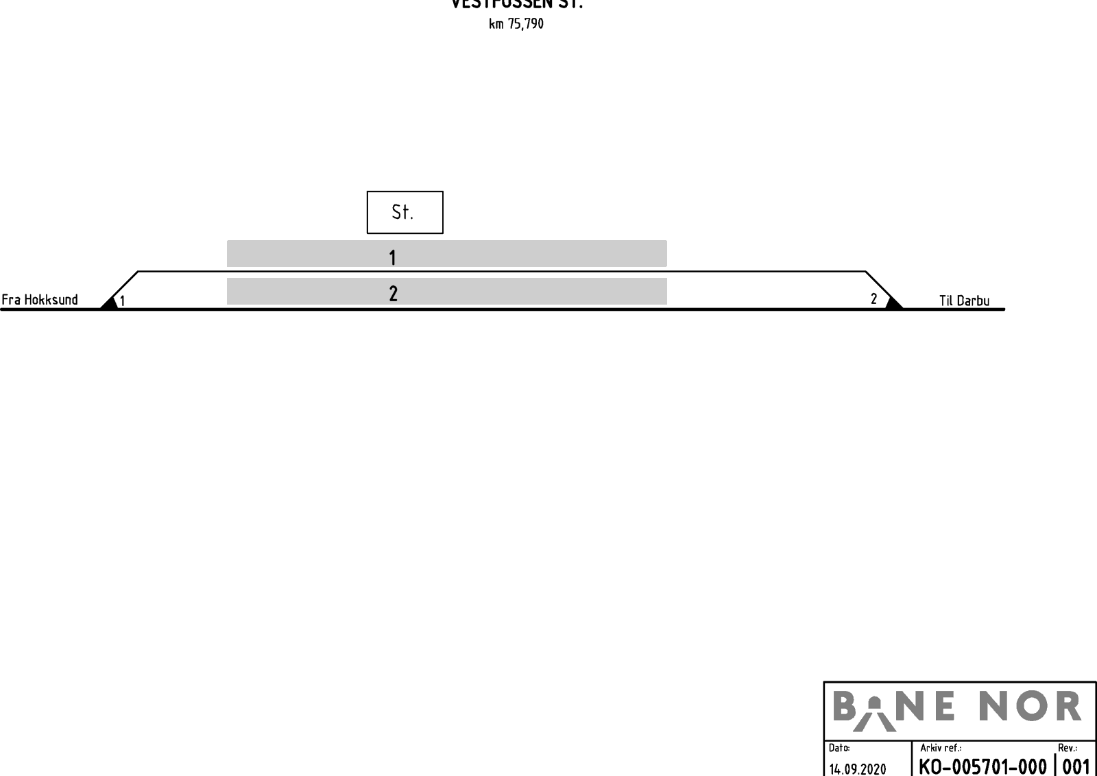 Track plan Vestfossen station