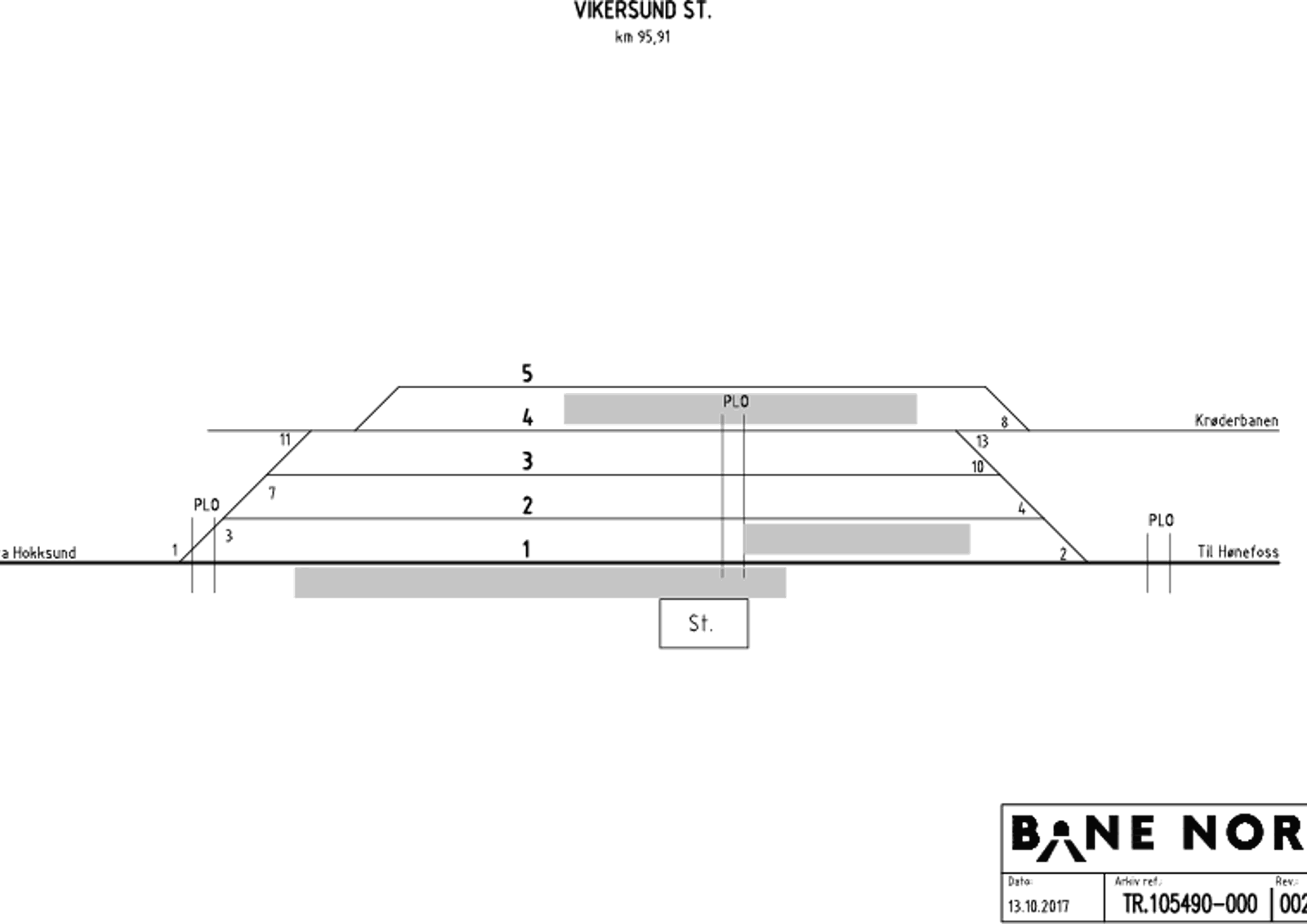 Track plan Vikersund station