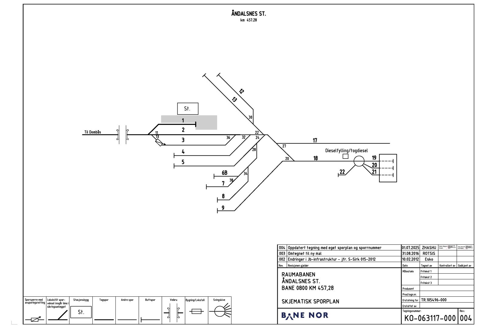 Track plan Åndalsnes station